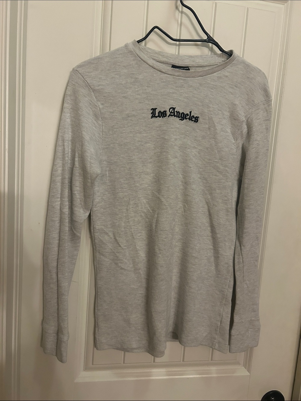 Restricted To All gray Waffle-Knit Medium Tee with Los Angeles embroidered